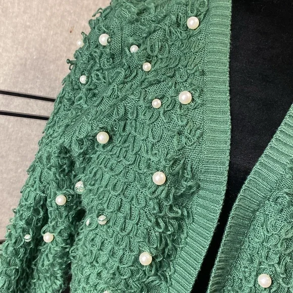 Mighty Fine loop & pearl cardigan-  see measurements for sizing! Gorgeous❤️ - Picture 2 of 10